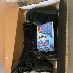 Skechers Black Shape-Ups with Fur Lining